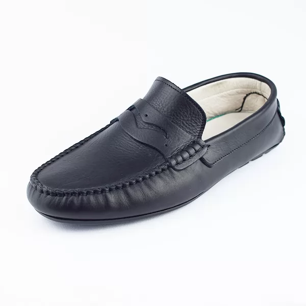 Mocassin pour homme 004 noir cuir ................ sandale médicale femme confortable Maroc